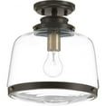 thumbnail image 1 of Progress Lighting, Judson Collection, 1-Light Flush Mount, Antique Bronze, Clear Schoolhouse Globe, 1 of 2