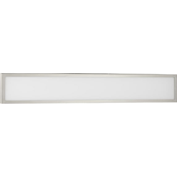 Progress Lighting Everlume 1-Light Brushed Nickel LED Modern Bath Vanity Light, Frosted Glass Shade, Damp Rated