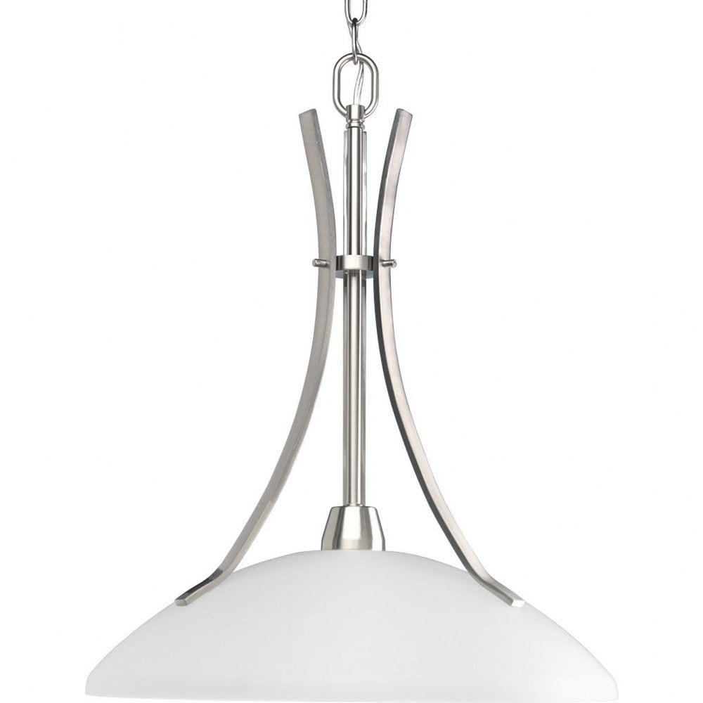 Wisten Brushed Nickel Pendant with Etched Glass Shade