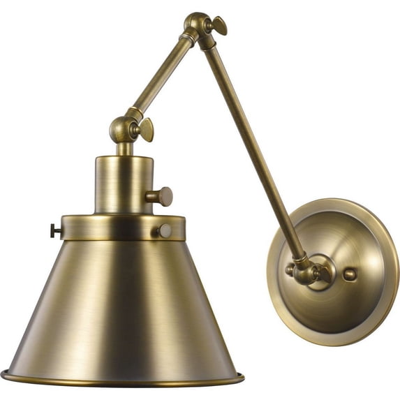 P710095-163-Progress Lighting-Hinton - Wall Brackets Light - 1 Light - Cone Shade in Coastal style - 8.25 Inches wide by 14.38 Inches high-Vintage