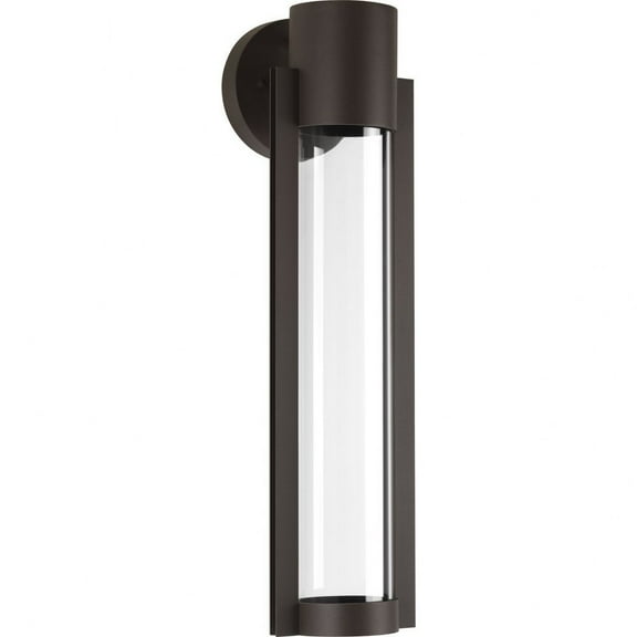 Progress Lighting Z-1030 1-Light Outdoor LED Wall Sconce, Antique Bronze, Clear Glass Shade