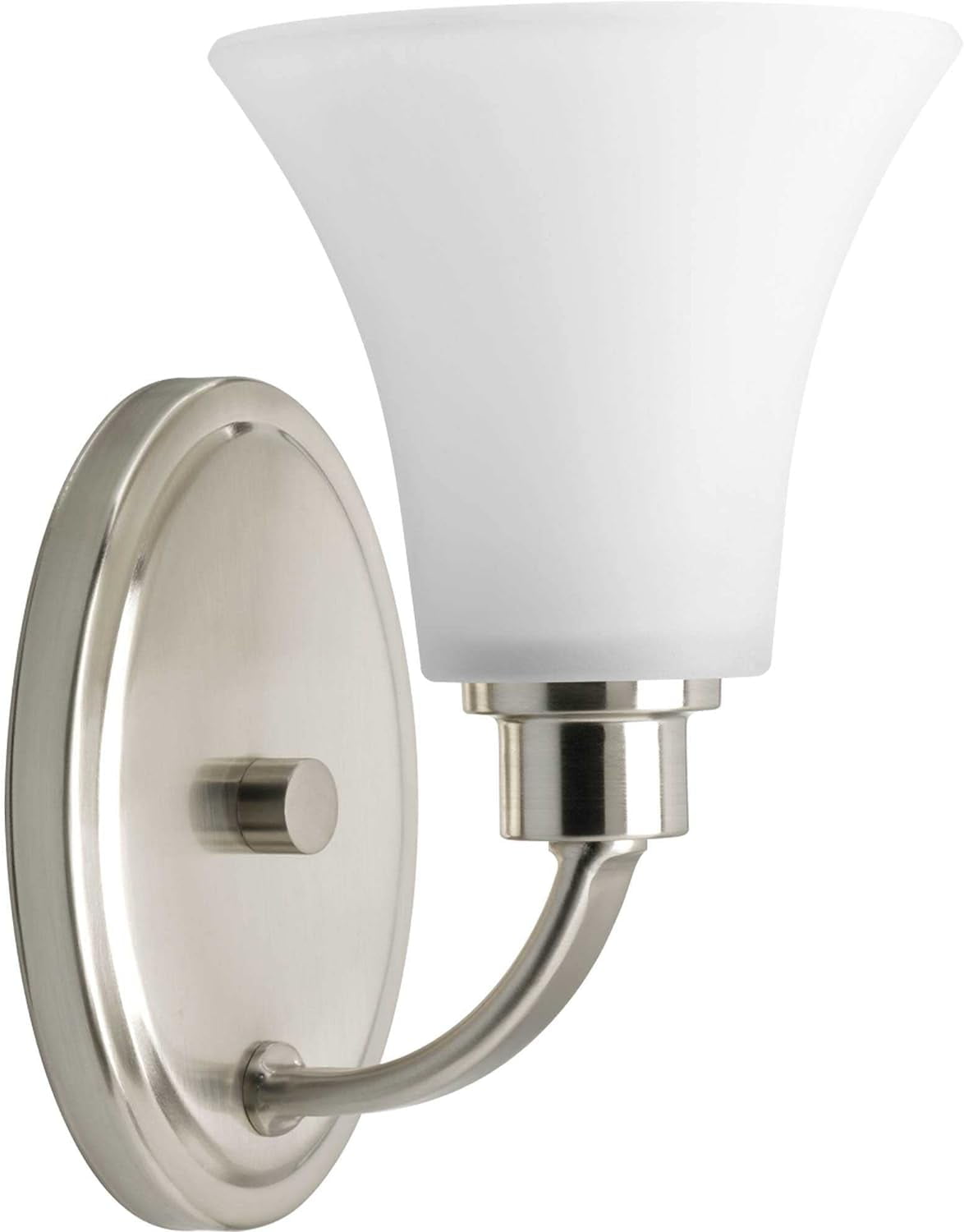 Brushed Nickel 9.5" Wall Sconce with Etched Glass Shade