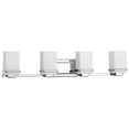 thumbnail image 1 of Progress Lighting Metric 4-Light Bath & Vanity, Steel, Polished Chrome, Etched Opal Glass Shade, 1 of 6