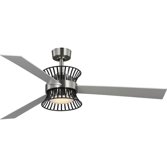 Progress Lighting P250110-30 Bisbee 56" 3 Blade Indoor Led Ceiling Fan - Nickel