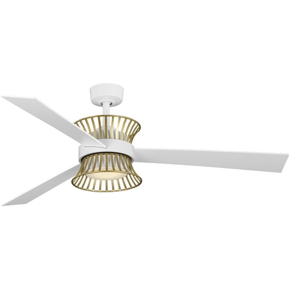 Progress Lighting P250110-30 Bisbee 56" 3 Blade Indoor Led Ceiling Fan - White