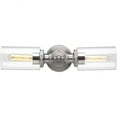thumbnail image 1 of Progress Lighting Archives 2-Light Bath Vanity Fixture, Antique Nickel, Clear Glass Shades, 1 of 4