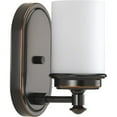 thumbnail image 1 of Progress Lighting Glide Collection 1-Light Wall Sconce, Rubbed Bronze, Etched Opal Glass, 1 of 7