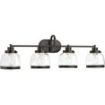 thumbnail image 1 of Judson Collection Four-Light Antique Bronze Clear Glass Farmhouse Bath Vanity Light, 1 of 2