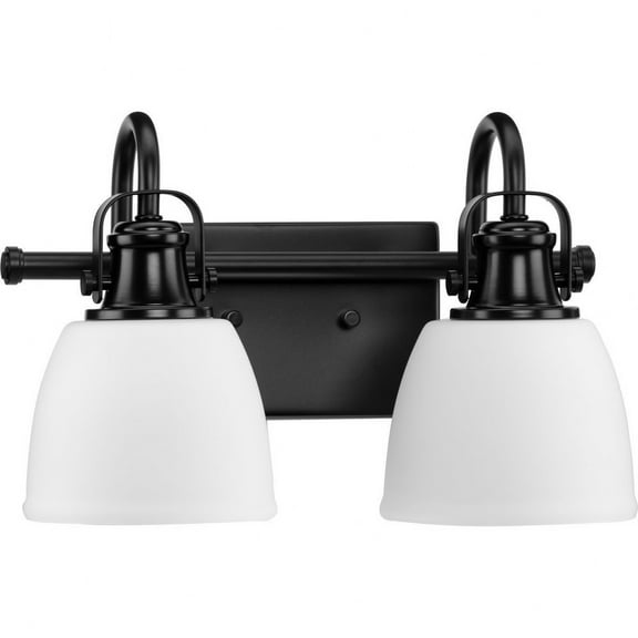 P300427-31M-Progress Lighting-Preston - 2 Light Bath Vanity In Farmhouse Style-9 Inches Tall and 7.37 Inches Wide-Matte Black Finish