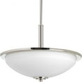 thumbnail image 1 of Progress Lighting, Replay Collection, 3-Light Inverted Pendant, Polished Nickel, White Glass Shade, 1 of 6