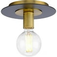 thumbnail image 1 of Progress Lighting Trimble 1-Light Flush Mount, Brushed Bronze, Flat Disc Shade, 1 of 8