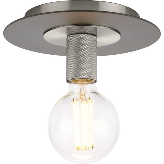 Progress Lighting, Trimble Collection, 1-Light Flush Mount, Brushed Nickel, Flat Disc Shade