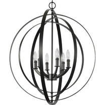 Progress Lighting P3889 Equinox 6 Light 28" Wide Taper Candle Chandelier - Black