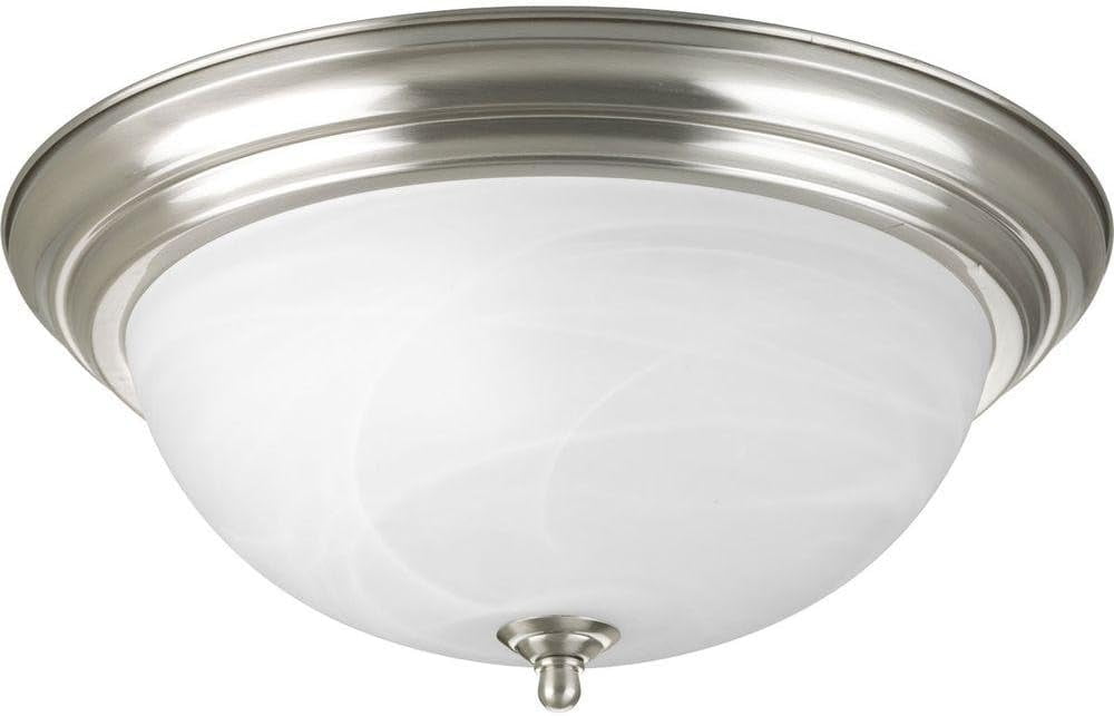 Brushed Nickel Dome Glass 3-Light Flush Mount