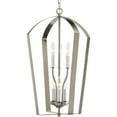 thumbnail image 1 of Progress Lighting Gather 6-Light Foyer Fixture, Brushed Nickel, Steel, White Candle Sleeves, 1 of 2