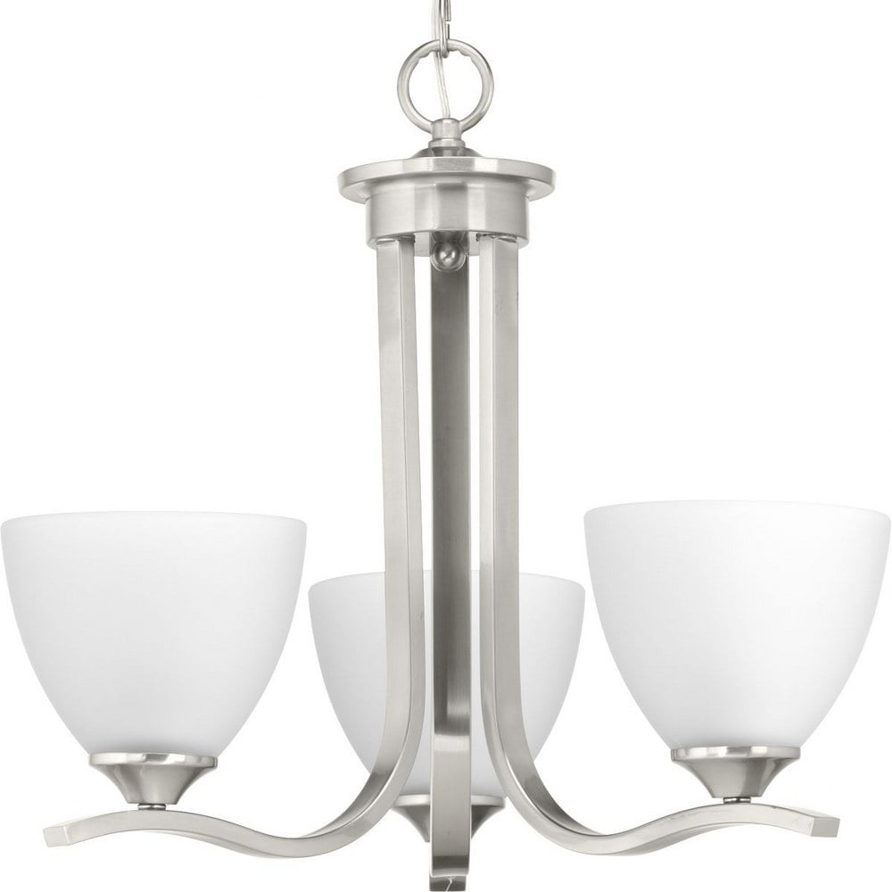 Laird Brushed Nickel 3-Light Chandelier with Glass Shades