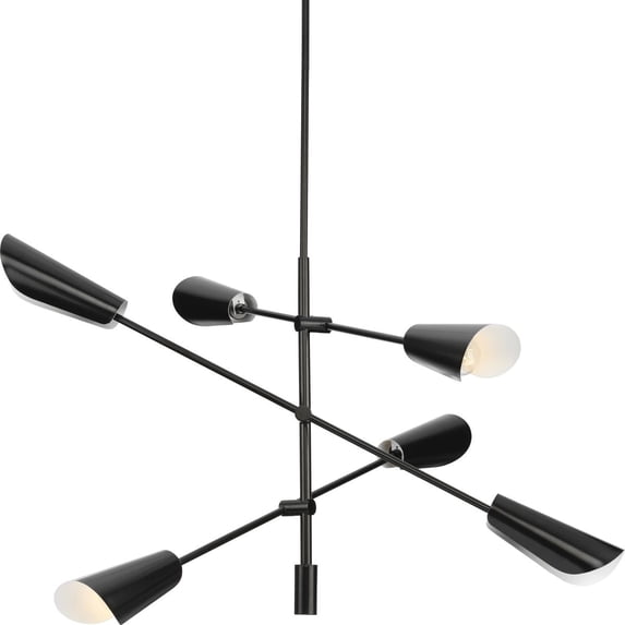 Progress Lighting P400380 Cornett 6 Light 45" Wide Sputnik Chandelier - Black