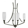 thumbnail image 1 of Progress Lighting Wisten 4-Light Linear Chandelier, Antique Bronze, Etched White Glass, 1 of 7