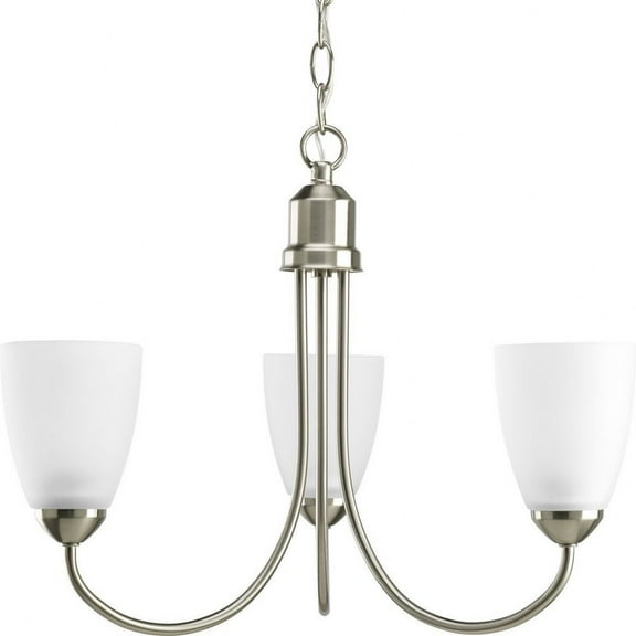 P4440-09-Progress Lighting-Gather - 15 Inch Height - Chandeliers Light - 3 Light - Line Voltage-Brushed Nickel Finish    -Traditional Installation