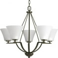 thumbnail image 1 of P4623-20W-Progress Lighting-Bravo - 23 Inch Height - Chandeliers Light - 5 Light - Line Voltage-Antique Bronze Finish-Etched Glass Color, 1 of 7