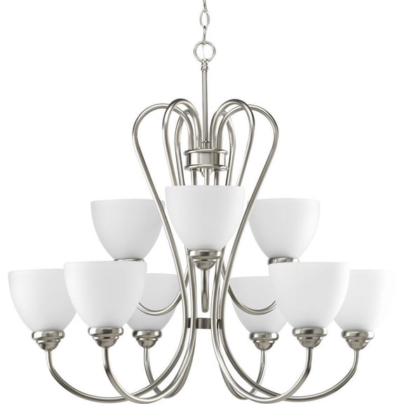 P4668-09-Progress Lighting-Heart - Chandeliers Light - 9 Light in Farmhouse style - 29.81 Inches wide by 27.75 Inches high-Brushed Nickel Finish