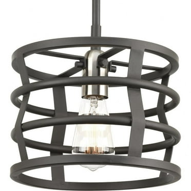 Progress Lighting P500010-143 9.25 in. Remix 1-Light 60W Med Mini-Pendant Ceiling Light in Graphite