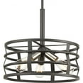 thumbnail image 1 of Progress Lighting Remix 3-Light Pendant, Steel, Graphite, Open Cage Design, Brushed Nickel Accents, Canopy Included, 1 of 6