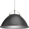thumbnail image 1 of Progress Lighting, Tre Collection, 1-Light Pendant, Graphite, White Dome, Vintage Silver Shade, 1 of 9
