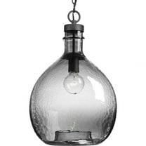 Progress Lighting Zin 1-Light Pendant, Graphite, Clear Glass Shade