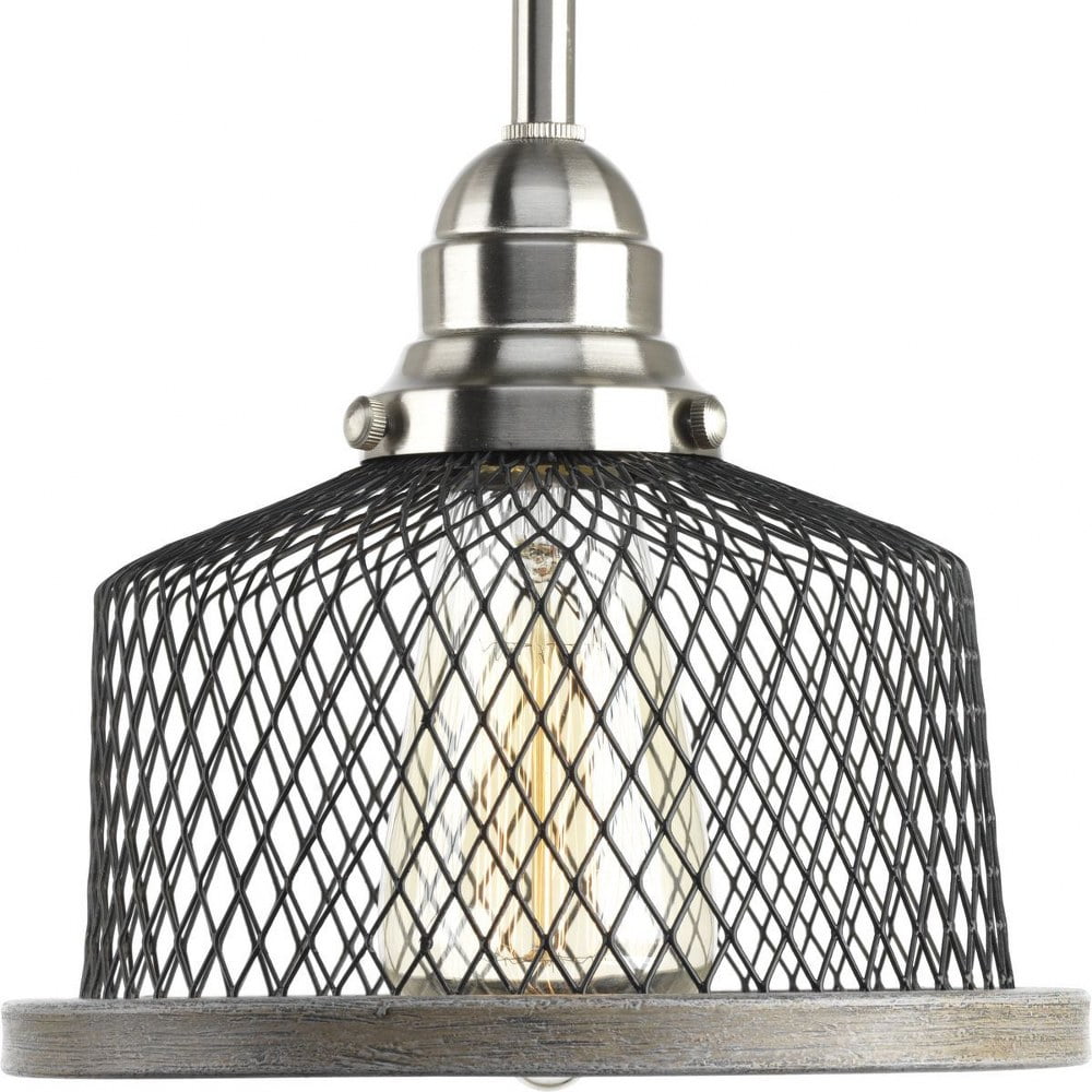Progress Lighting Tilley Two-Light Bath Vanity Fixture - Brushed Nickel, Industrial Rustic Style