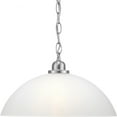 thumbnail image 1 of Progress Lighting, Classic Collection, 1-Light Pendant, Brushed Nickel, Etched Glass Shade, 1 of 4