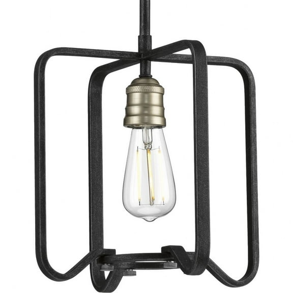Progress Lighting Foster 1-Light Mini-Pendant, Gilded Iron, Steel, 11.25" Width, 10.75" Height, Incandescent, Dry Rated