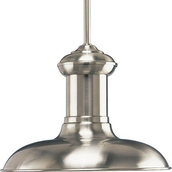 Progress Lighting, Brookside, 1-Light Pendant, Brushed Nickel, Metal Shade