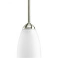 thumbnail image 1 of Gather Collection One-Light Brushed Nickel Etched Glass Traditional Mini-Pendant Light, 1 of 3