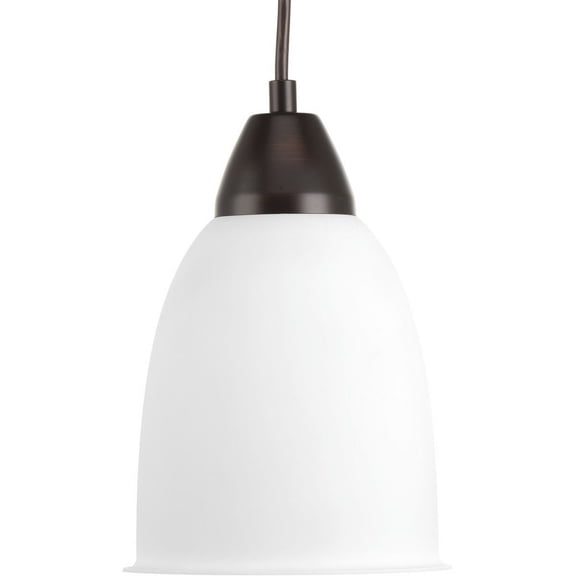 Progress Lighting, Simple Collection, 1-Light Pendant, Brushed Nickel, Frosted Acrylic Shade