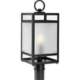 thumbnail image 1 of Parrish Collection One-Light Matte Black Clear and Etched Glass Modern Craftsman Outdoor Post Light, 1 of 4