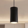 thumbnail image 1 of 6" Black Outdoor LED Aluminum Cylinder Cord-Mount Hanging Light, 1 of 10