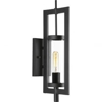 Progress Lighting McBee 1-Light Outdoor Wall Lantern in Black with Clear Glass Shade