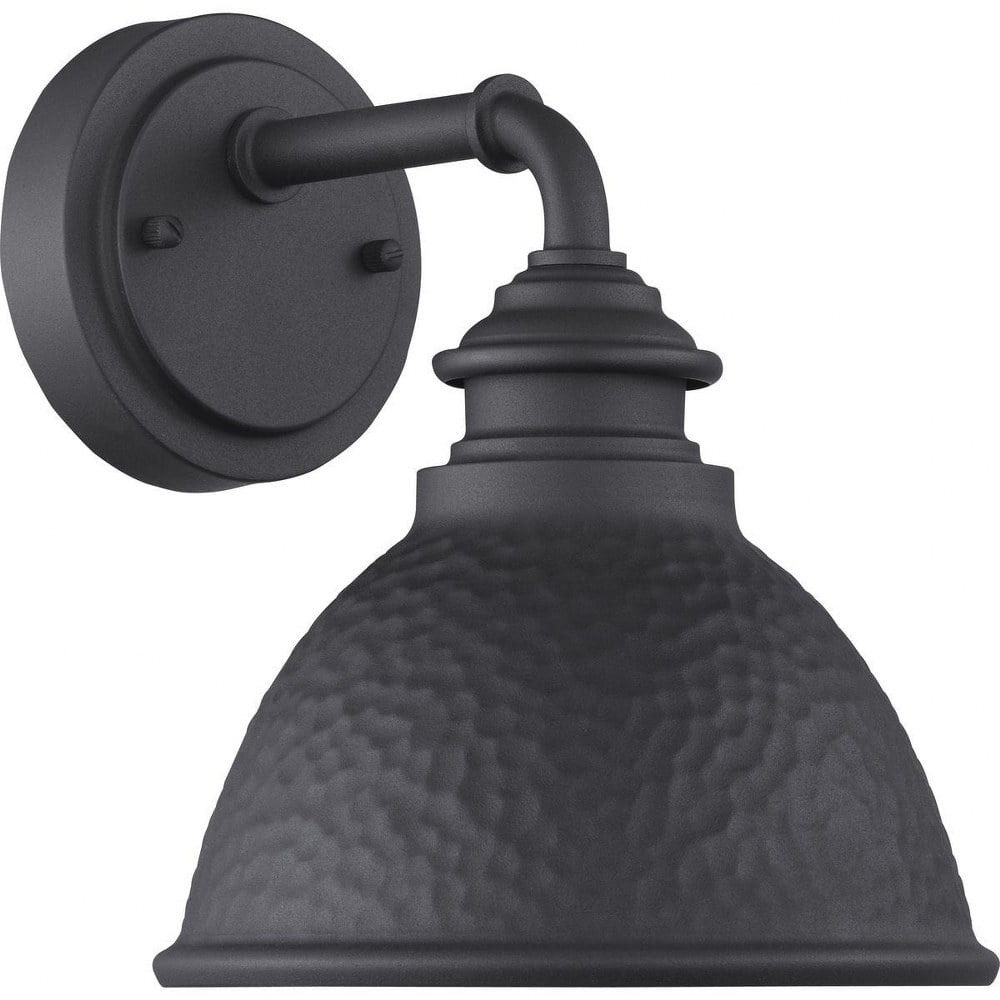Modern Englewood 8'' Black Steel Wall Lantern with Copper Accents
