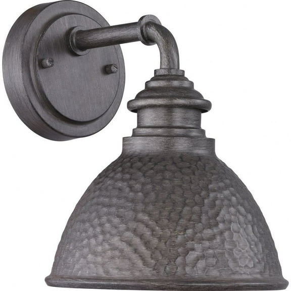 Progress Lighting Englewood 1-Light Small Wall Lantern, Antique Pewter, Metallic Copper Coating, Wet Rated, Farmhouse Style