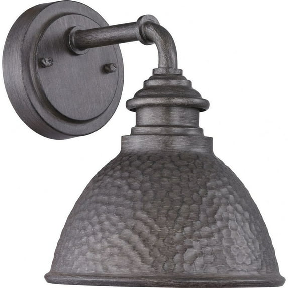 Progress Lighting Englewood 1-Light Small Wall Lantern, Antique Pewter, Metallic Copper Coating, Wet Rated, Farmhouse Style