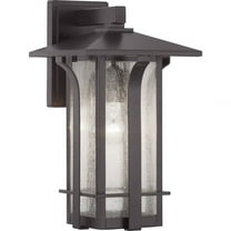 Progress Lighting Cullman 1-Light Outdoor Wall Lantern, Antique Bronze, Seeded Glass