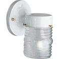 thumbnail image 1 of Progress Lighting, Utility Collection, 1-Light Outdoor Wall Lantern, White, Clear Marine Glass, 1 of 2