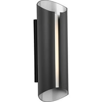 Progress Lighting Z-2030 1-Light LED Outdoor Wall Light in Black, Etched Glass Shade
