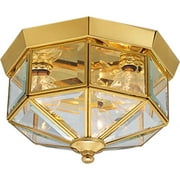 Progress Lighting P5788 3 Light Flush Mount Outdoor Ceiling Fixture - Brass