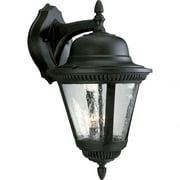 Progress Lighting P5864-31 2-Light Cast Wall Lantern with Clear Seeded Glass, Textured Black