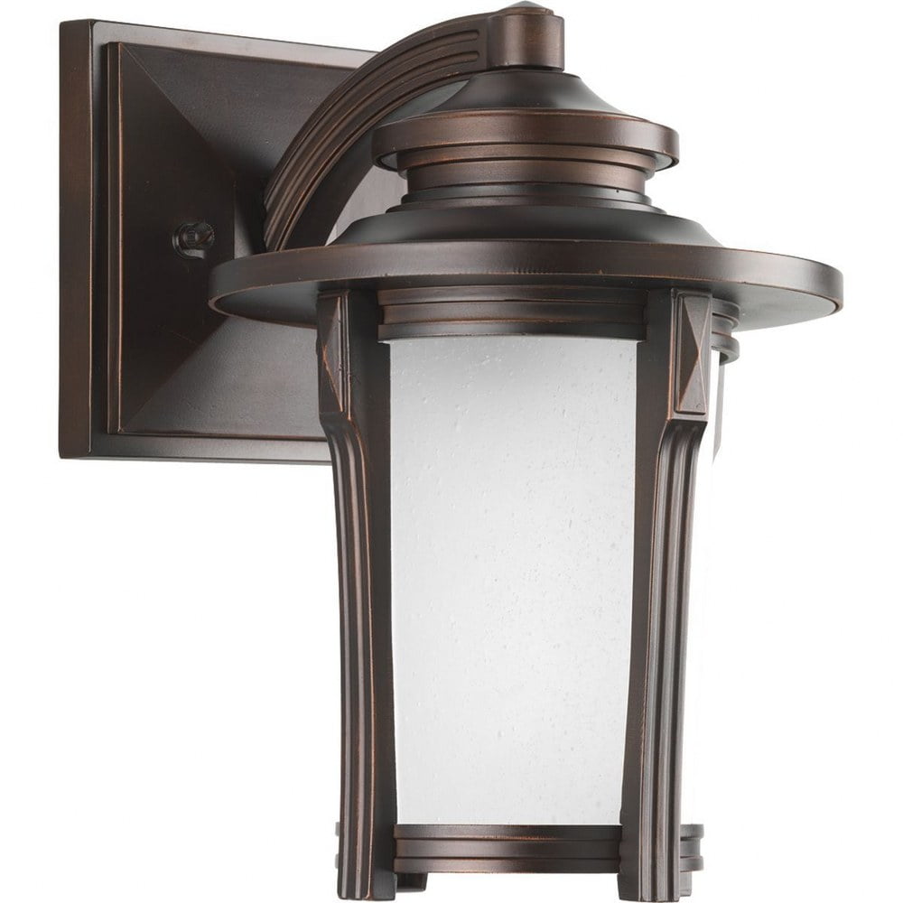 Autumn Haze Cast Aluminum Outdoor Wall Lantern with Frosted Glass