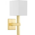 thumbnail image 1 of Progress Lighting Metro 1-Light Wall Sconce, Satin Brass, Linen Shade, 1 of 4