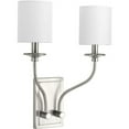 thumbnail image 1 of Progress Lighting Bonita 2-Light Wall Sconce, Brushed Nickel, Summer Linen Shade, 1 of 8