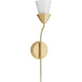 thumbnail image 1 of Progress Lighting Pinellas 1-Light Wall Sconce, Soft Gold, Opal Glass Shade, 1 of 13